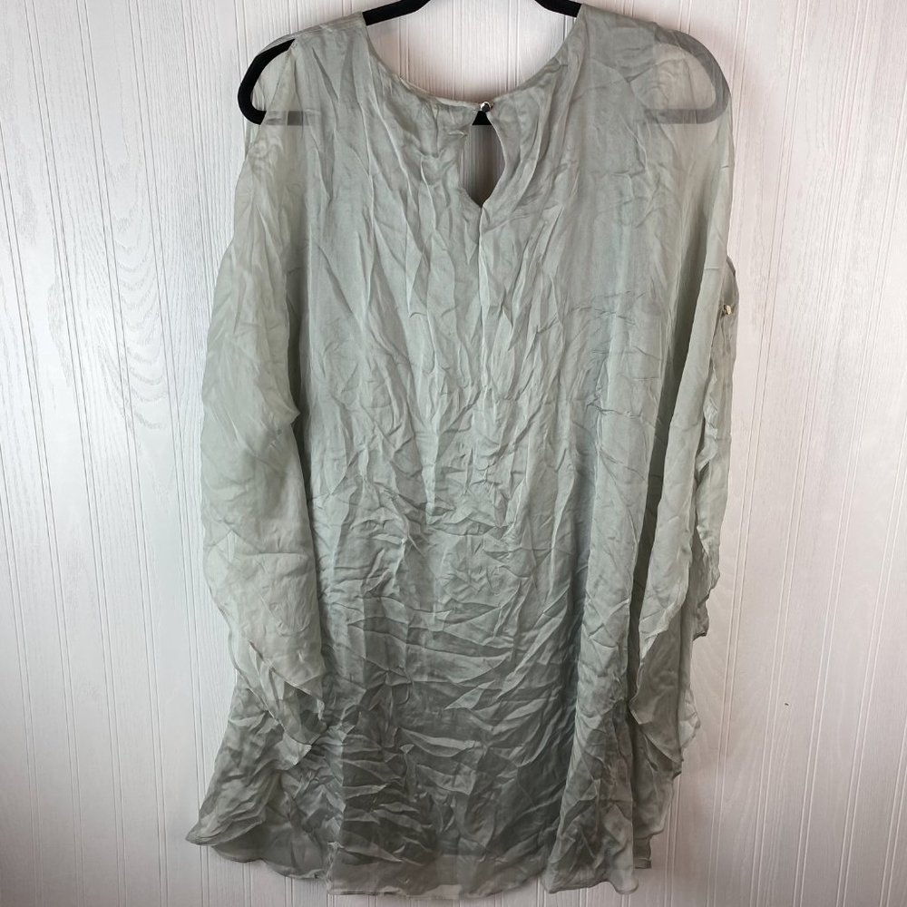 Soft Surroundings sage green flowy tunic top size PL NWT